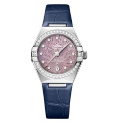 Omega 131.18.29.20.60.001 : Constellation Manhattan 29 Co-Axial Master Chronometer Stainless Steel - Diamond / Lilac Supernova / Alligator