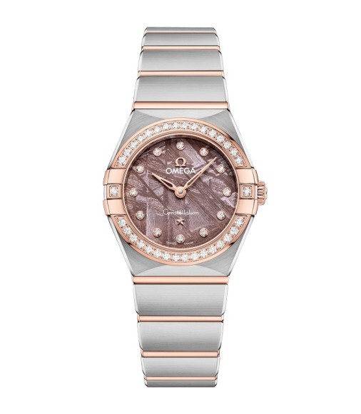 Omega 131.25.25.60.99.001 : Constellation Manhattan 25 Quartz Stainless Steel - Sedna Gold - Diamond / Lilac Meteorite