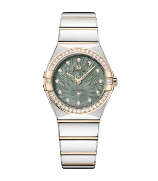 Omega 131.25.28.60.60.001 : Constellation Manhattan 28 Quartz Stainless Steel - Moonshine Gold - Diamond / Green Supernova