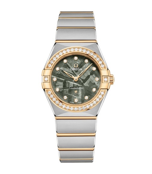 Omega 131.25.28.60.99.002 : Constellation Manhattan 28 Quartz Stainless Steel - Yellow Gold - Diamond / Green Meteorite