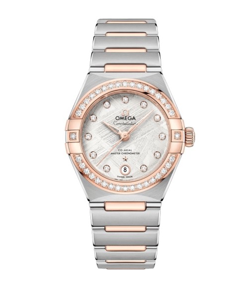 Omega 131.25.29.20.99.001 : Constellation Manhattan 29 Co-Axial Master Chronometer Stainless Steel - Sedna Gold - Diamond / Silver Meteorite