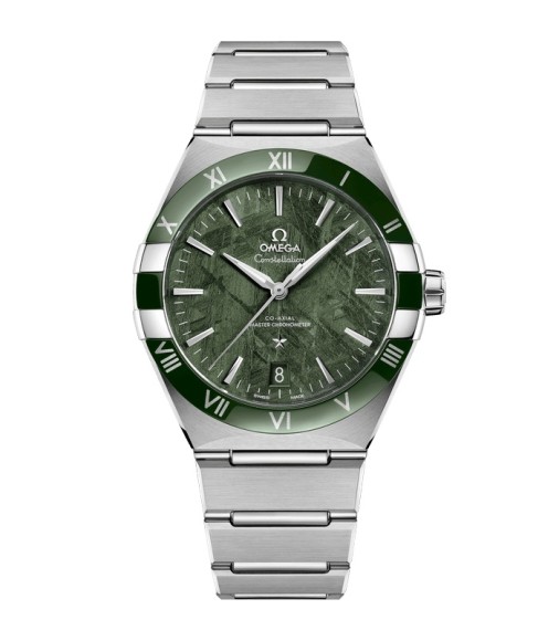 Omega 131.30.41.21.99.002 : Constellation Master Chronometer 41 Stainless Steel - Ceramic /  Green Meteorite