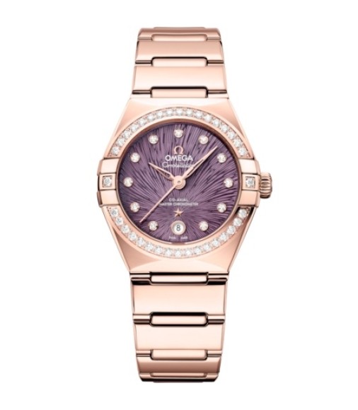 Omega 131.55.29.20.60.001 : Constellation Manhattan 29 Co-Axial Master Chronometer Moonshine Gold - Diamond / Purple Supernova