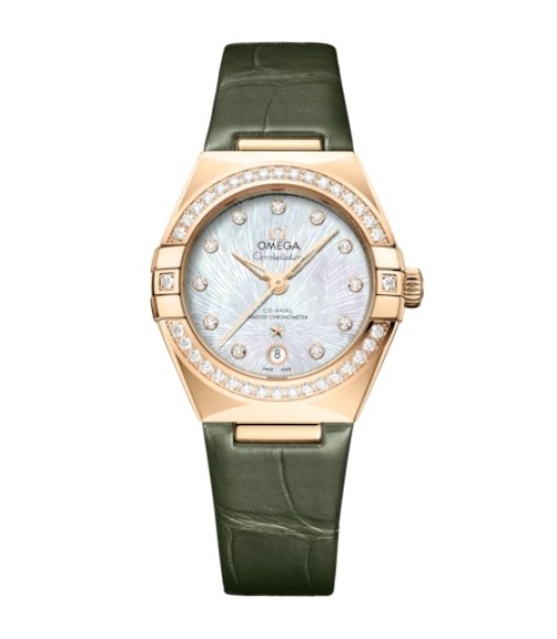 Omega 131.58.29.20.55.003 : Constellation Manhattan 29 Co-Axial Master Chronometer Moonshine Gold - Diamond / MOP Supernova / Alligator