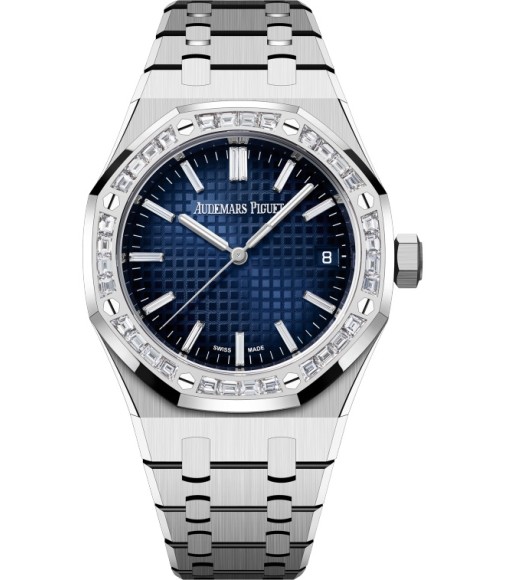 Audemars Piguet Royal Oak 15551BC.ZZ.1356BC.01 White Gold Baguette Smoked Blue Watch