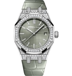 Audemars Piguet Royal Oak Selfwinding 37 White Gold Diamond Green Strap