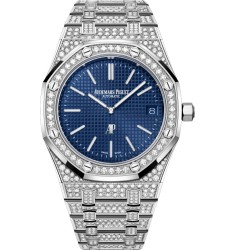 Audemars Piguet 16202BC.ZZ.1241BC.02 Royal Oak Extra-Thin White Gold - Diamond / Blue