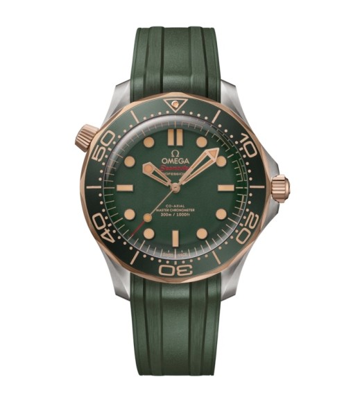 Omega 210.92.42.20.10.001 : Seamaster Diver 300M Master Co-Axial 42 Titanium - Bronze Gold / Green / Rubber