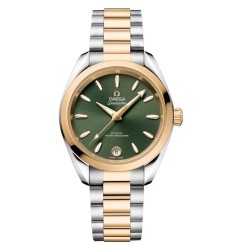 Omega 220.20.34.20.10.002 : Seamaster Aqua Terra 150M Shades Master Chronometer 34 Stainless Steel - Moonshine Gold / Green / Bracelet