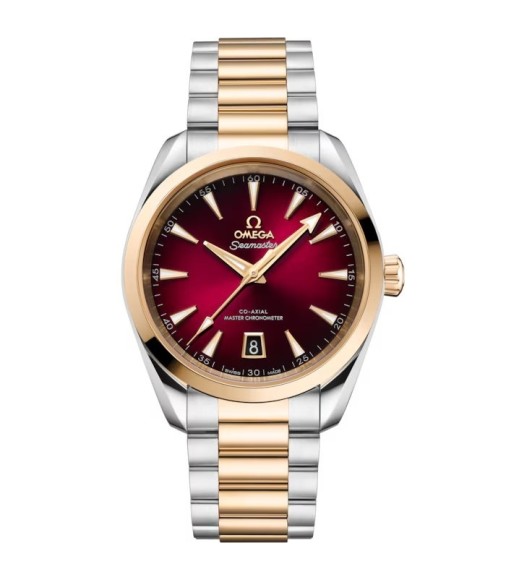 Omega 220.20.38.20.10.002 : Seamaster Aqua Terra 150M Shades Master Chronometer 38 Stainless Steel - Moonshine Gold / Red / Bracelet