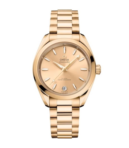 Omega 220.50.34.20.08.001 : Seamaster Aqua Terra 150M Shades Master Chronometer 34 Moonshine Gold / Champagne / Bracelet