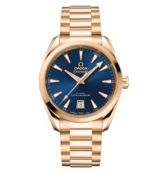 Omega 220.50.38.20.03.001 : Seamaster Aqua Terra 150M Shades Master Chronometer 38 Moonshine Gold / Blue / Bracelet