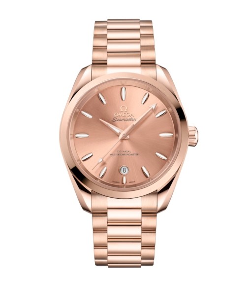 Omega 220.50.38.20.10.001 : Seamaster Aqua Terra 150M Shades Master Chronometer 38 Stainless Steel - Sedna Gold / Rose / Bracelet