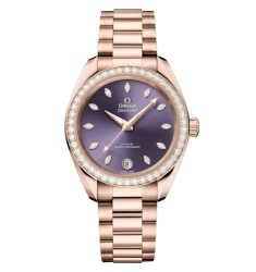 Omega 220.55.34.20.60.001 : Seamaster Aqua Terra 150M Shades Master Chronometer 34 Sedna Gold - Diamond / Lavender / Bracelet