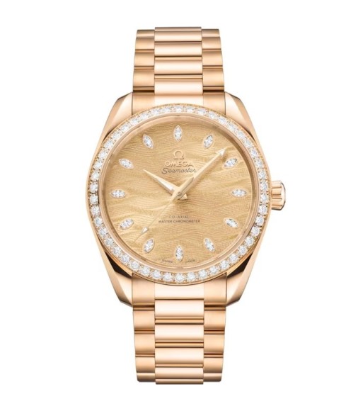 Omega 220.55.38.20.99.002 : Seamaster Aqua Terra 150M Master Chronometer 34 Moonshine Gold - Diamond / Champagne / Bracelet