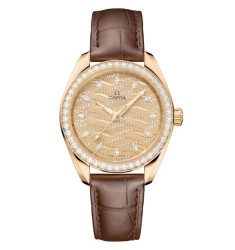 Omega 220.58.34.20.99.008 : Seamaster Aqua Terra 150M Master Chronometer 34 Moonshine Gold - Diamond / Champagne