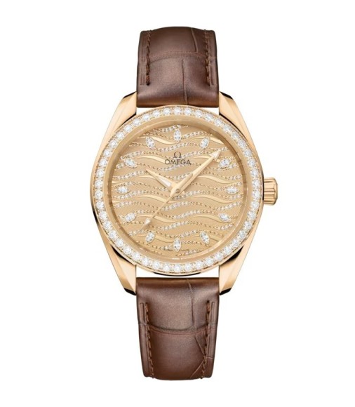 Omega 220.58.34.20.99.008 : Seamaster Aqua Terra 150M Master Chronometer 34 Moonshine Gold - Diamond / Champagne