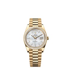 Rolex 228348RBR-0046 Day-Date 40 Yellow Gold Diamond MOP Baguette Watch