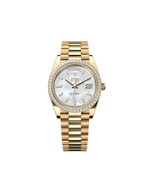 Rolex Day-Date 40 Yellow Gold Baguette MOP Watch 228398TBR-0043