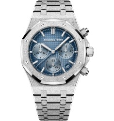 Audemars Piguet Royal Oak Chronograph 41 Frosted White Gold Blue Japan