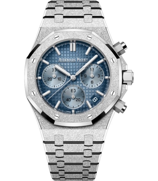 Audemars Piguet Royal Oak Chronograph 41 Frosted White Gold Blue Japan