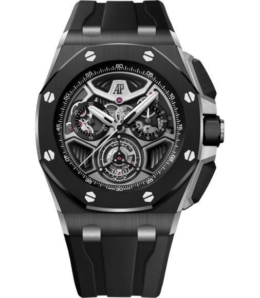 Audemars Piguet 26622CE.OO.D002CA.01 Royal Oak Offshore Flying Tourbillon Chronograph Ceramic - Titanium, Limited Edition, High Quality Replica