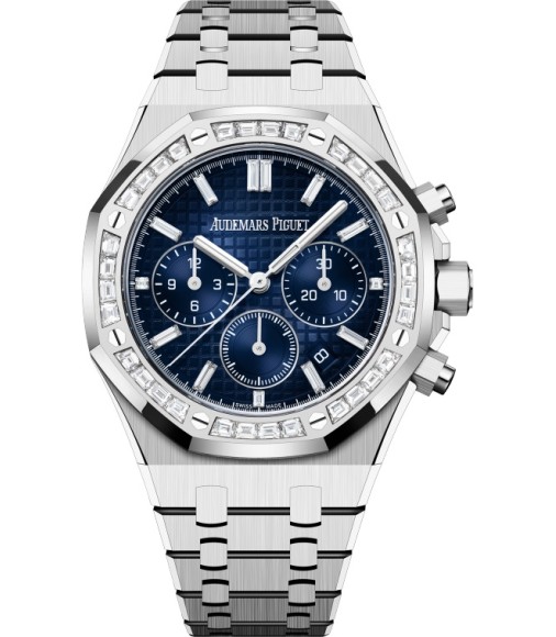 Audemars Piguet Royal Oak Chronograph 38 White Gold Diamond Smoked Blue 26715BC.ZZ.1356BC.01