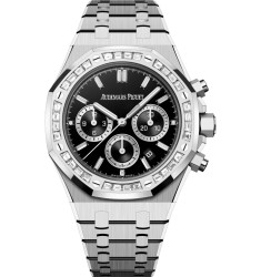 Audemars Piguet Royal Oak Chronograph 38 White Gold Diamond Onyx, Limited Edition 2022