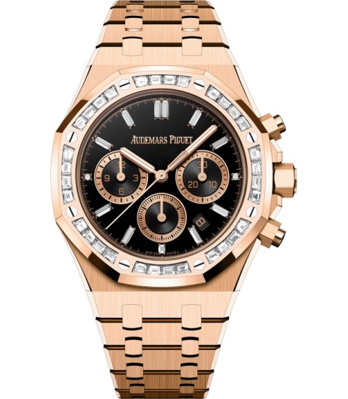 Audemars Piguet Royal Oak Chronograph 38 Red Gold Diamond Onyx