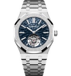 Audemars Piguet 26730BC.GG.1320BC.01 Royal Oak Tourbillon White Gold Frosted Blue Dial