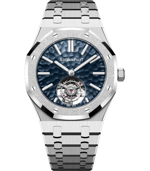 Audemars Piguet 26730BC.GG.1320BC.01 Royal Oak Tourbillon White Gold Frosted Blue Dial