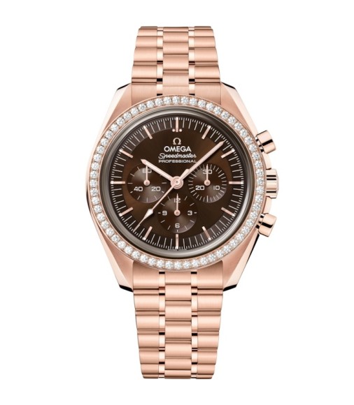 Omega 310.55.42.50.13.001 : Speedmaster Professional Moonwatch 3861 Sedna Gold - Diamond / Brown / Bracelet