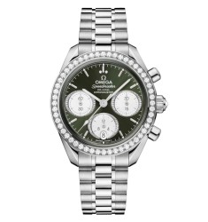 Omega 324.15.38.50.60.001 : Speedmaster Date 38 Stainless Steel - Diamond / Green / Bracelet