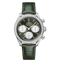 Omega 324.18.38.50.60.001 : Speedmaster Date 38 Stainless Steel - Diamond / Green / Bracelet