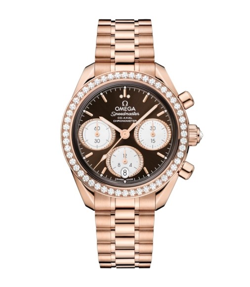 Omega 324.55.38.50.63.001 : Speedmaster Date 38 Sedna Gold - Diamond / Brown / Bracelet Omega 324.55.38.50.63.001 : Speedmaster Date 38 Sedna Gold - Diamond / Brown / Bracelet