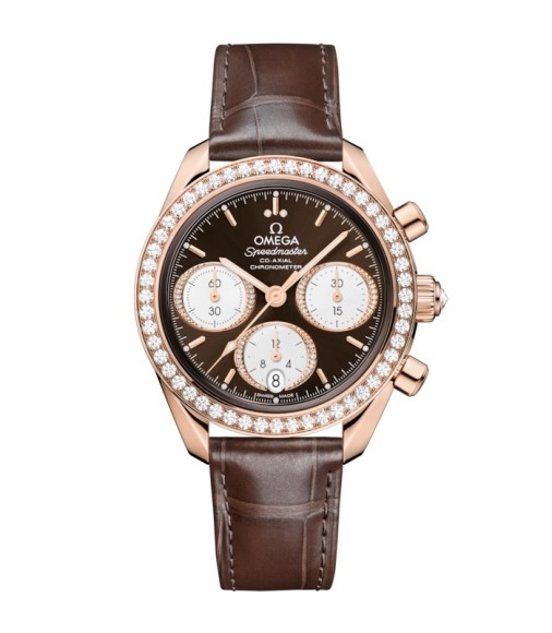 Omega 324.58.38.50.63.001 : Speedmaster Date 38 Sedna Gold - Diamond / Brown