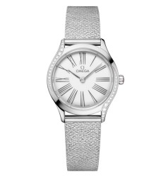 Omega 428.15.26.60.04.001 : Mini Trésor Quartz 26 Stainless Steel - Diamond / White Enamel / Bracelet