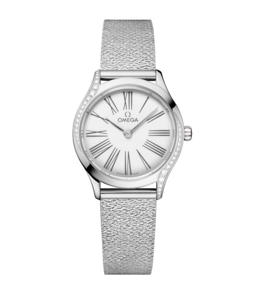 Omega 428.15.26.60.04.001 : Mini Trésor Quartz 26 Stainless Steel - Diamond / White Enamel / Bracelet