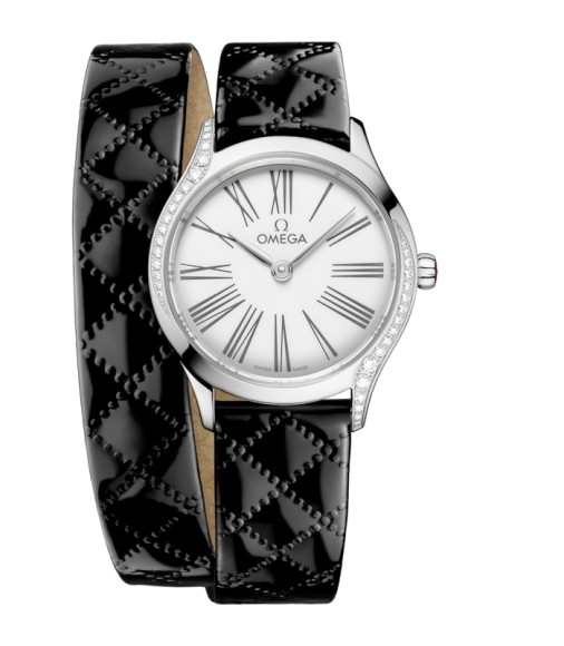 Omega 428.17.26.60.04.007 : Mini Trésor Quartz 26 Stainless Steel - Diamond / White Enamel / Double Tour