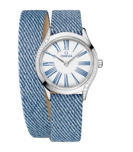 Omega 428.17.26.60.04.009 : Mini Trésor Quartz 26 Stainless Steel - Diamond / White Enamel / Double Tour