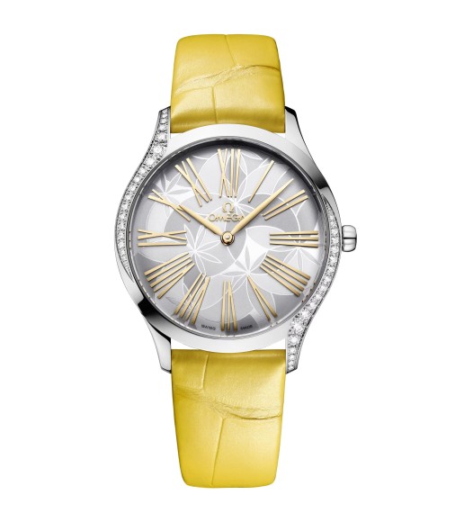 Omega 428.18.36.60.02.002 : De Ville Trésor 36 Stainless Steel / Silver - Frangipani / Alligator