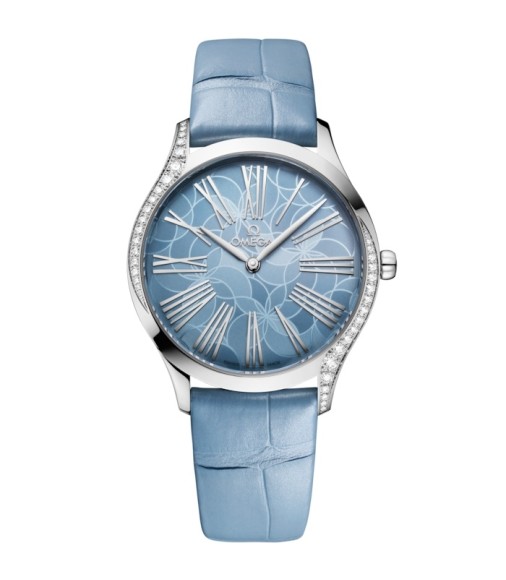 Omega 428.18.36.60.03.002 : De Ville Trésor 36 Stainless Steel / Blue - Hydrangea / Alligator Omega 428.18.36.60.03.002 : De Ville Trésor 36 Stainless Steel / Blue - Hydrangea / Alligator