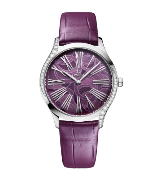 Omega 428.18.36.60.10.003 : De Ville Trésor 36 Stainless Steel / Purple - Peony / Alligator