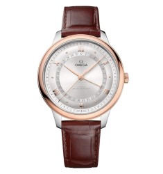Omega 434.23.42.22.02.001 : De Ville Prestige Co-Axial Master Chronometer Pointer Date 42 Stainless Steel - Sedna Gold / Silver