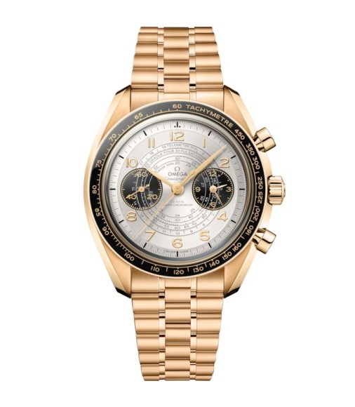 Omega 522.60.43.51.02.001 : Speedmaster Chronoscope Master Chronometer Olympic Games Paris 2024 Moonshine Gold / Silver / Bracelet