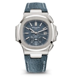 Patek Philippe 5980/60G-001 Nautilus White Gold Black Chronograph Watch