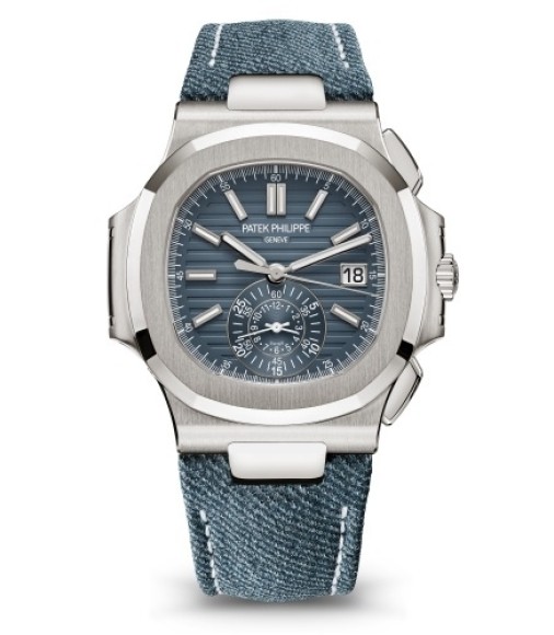 Patek Philippe 5980/60G-001 Nautilus White Gold Black Chronograph Watch