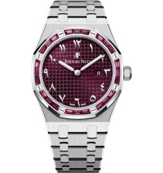 Audemars Piguet Royal Oak 67656BC.GR.1261BC.01 White Gold Garnets Purple Dial Eastern Arabic
