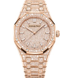 Audemars Piguet Royal Oak 77452OR.ZZ.1365OR.01 Pink Gold Snow-Set Watch