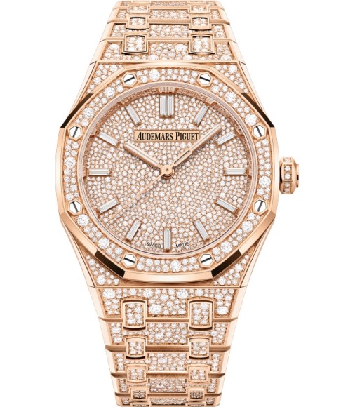 Audemars Piguet Royal Oak 77452OR.ZZ.1365OR.01 Pink Gold Snow-Set Watch